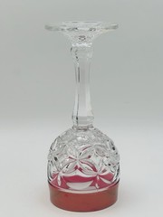5 Nachtmann Amaris Crystal Hock Wine Glasses Ruby Red Flashed Pressed 7 5/8″