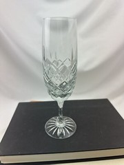European Cut Crystal Champagne Flutes Diamond Vertical Starburst Base Bohemian 2
