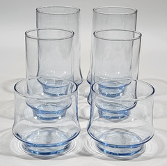 Vtg Libbey Impromtu Glasses Light Azure Blue Small Medium Large Lot of 6