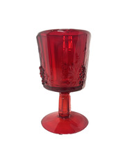 Vintage Westmoreland Ruby Glass 9 Paneled Grape Goblet 6″ Tall