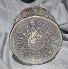 Indiana Daisy And Button Purple Fused Faded Glass Decatur 4 Stemed Glasses 4.5″