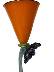 Vintage Post Modern Studio Art Glass 12” H Wine Goblet Sculpture
