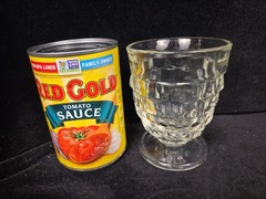 7 Indiana Clear Colony Glass Whitehall Cubist Footed Juice 4.5″H