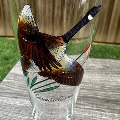 Ned Smith 8.25″ Pilsner Beer Glasses-Pitcher-Waterfowl-Painted Ducks- Set of 7