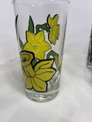 Vintage MCM Lot Of 6 Federal Glassware Floral Flower Drinking Glasses