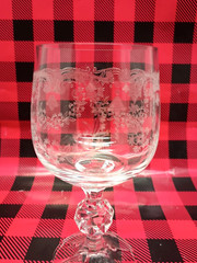 12 Crystalex Wine Glass Queen’s Lace Bohemia Crystal Clear Etched Goblets VTG