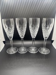 WATERFORD CASTLEMAINE CHAMPAGNE FLUTES Cut Lead Crystal Set Of 4