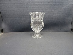 Block Crystal Tulip Garden Pattern Hurricane Vase 7″T