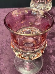 Indiana Glass King Crown Thumbprint Ruby Red Goblets Set of 4, 5.5 Color Loss