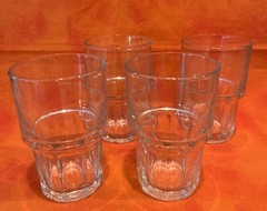 Vintage Libbey Duratuff USA Clear Paneled Juice Glass 6 oz Set of 4
