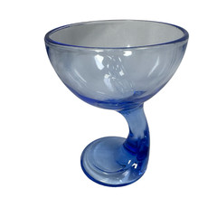 Bormioli Rocco Jerba Dessert Glasses 5.5″ Tall Cobalt Blue Signed Italy Lot of 2