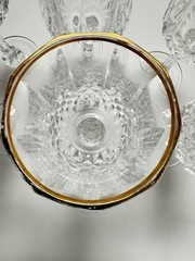 Cristal D Arques Longchamp Gold Rim Crystal Wine Glasses 6 1/2″ Set of 6 France