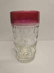 Tiffin Franciscan King’s Crown Ruby Red Flashed Highball Tumbler Mid Century