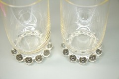 Imperial Glass Candlewick Water Goblets – Clear Beaded Base, Vintage 4¾» Pair