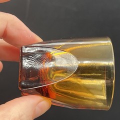 2 Colony VANITY AMBER Square Bottom Rocks Double Shot Whiskey Glasses