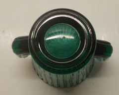 Libbey Shot Glass Ribbed Green Glass Cactus