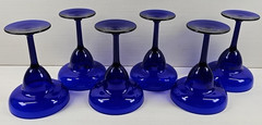 6) Pier 1 Cobalt Blue Margarita Glasses Set Cocktail Drinking Stemware Party Lot