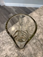 Luminescence Lead Free Glass Crystal Pitcher handcrafted in Romania 10”H