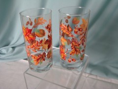 Set of 2 drinking glasses 13 oz size Crystal with weighted bottoms Marked Signed