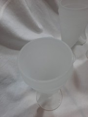 Set of 7 Vintage Indiana Glass Tiara Frosted Powder Horn Pilsner Beer Glasses