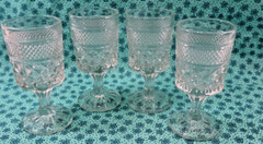 SET OF 4 ANCHOR HOCKING WEXFORD CLARET 5 3/8 GLASSES