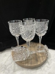RETIRED 5th Ave PORTICO Water Wine Goblets Crystal Clear Ind. 7 7/8” VTG