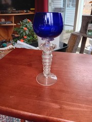 THE11 by THERESIENTHAL Cobalt ~ Clear Champagne Tall Sherbet Wine Glass #2228