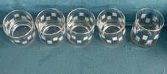 vtg libbey 3” Nordic Design 22k Gold Trim Set Of 5 Glasses