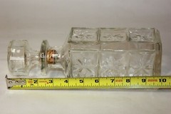 Vtg Cut Glass Liquor Whiskey Bottle Decanter w/Stopper Glass Bourbon Decanter