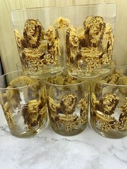 Vintage Lions Pride Family Old Fashioned Double Rocks Tumblers Set 9 Tastesetter