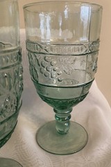 Vintage Set Of 5 Libby’s Orchard Fruit Wine Water Goblets 7″ Tall