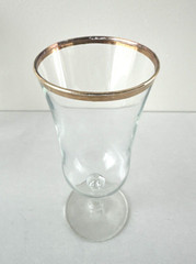 Set of 5 Gold Rim Parfait Cocktail Water Wine Footed Glasses 6-1/2″ tall 8 oz