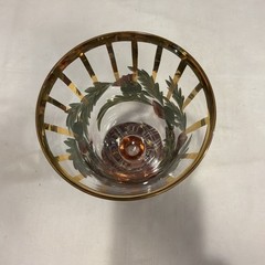 MacKenzie Childs Thistle Circus Whine Glass Or Water Goblet 6 1/2″ Tall