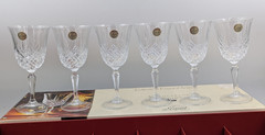 Set of 6 Cristal D’Arques Masquerade Crystal Wine Glasses Water Goblets 7-1/2″