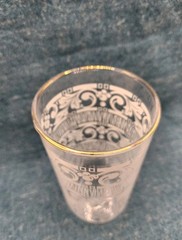 Anchor Hocking CHANTILLY Tumbler Glass Gold Edge 5 Inches Tall MCM Barware