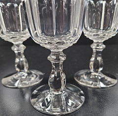 6 Imperial Glass Old Williamsburg Clear Water Goblets Vintage Stemware Retro Lot