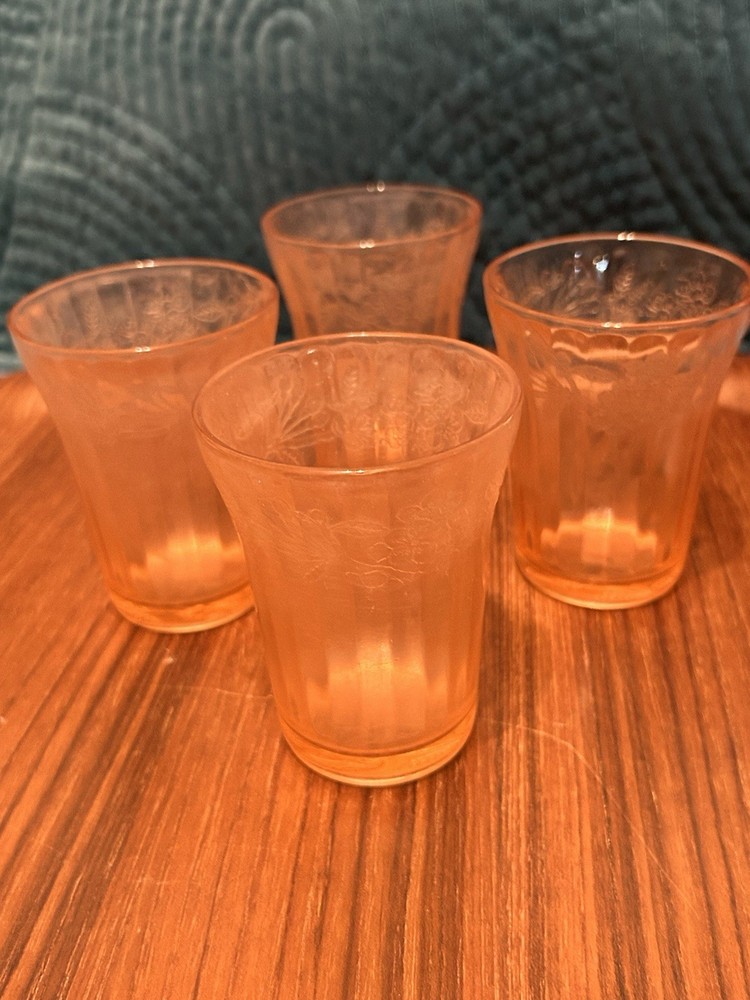 Jeannette CHERRY BLOSSOM Pink FLAT Juice Glass – 4