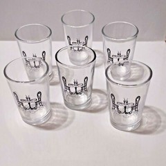 6 Vintage Small Glasses Bistro Table And Chairs Paris Style Pattern