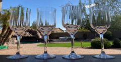 Baccarat Crystal Capri Optic Water Goblets 6 5/8″ Set of 4 Mint