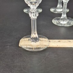 Set of 4 G Monogram Glass Water Goblet 7.75″ Tall Gold Trim