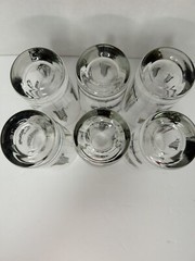 MCM Black And Gold Print Highball Glasses Commissioned For the Croda Co Set Of 6