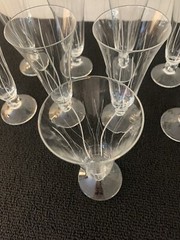 6 Champagne Flutes Model Orval Cut Crystal Daum (Price Per Unit)