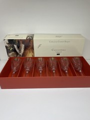 6 CRISTAL D’ARQUES MASQUERADE CRYSTAL WINE GLASSES 5 3/4oz France