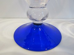 Martini – Margarita Set of 2 Glasses Clear – Cobalt Blue Band on Top 5″-5.25″