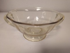 Vintage Fostoria Glass Yellow Cream Soup with Handles Footed Topaz Art Deco 30s