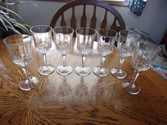 Wine Blown Crystal Multi-side Stem 6 7/8″ – Set of 7