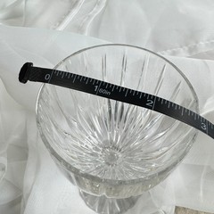 Set 10 Lead Crystal Optic Ribbed Goblets Wine Glasses 6.5in Fluted Foot Heavy