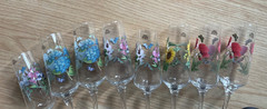 Lot of 8 Portmeirion Botanic Garden 10.25 Inch Flutes NOS Free Shipping