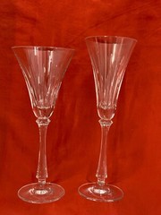 OSCAR de la RENTA — TIFTON — WINE GOBLETS (2) PLUS CHAMPAGNE FLUTE (1)