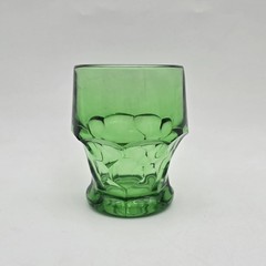 Vintage Viking Green Georgian Tumbler Glass Honeycomb 6 ounce 3.5″